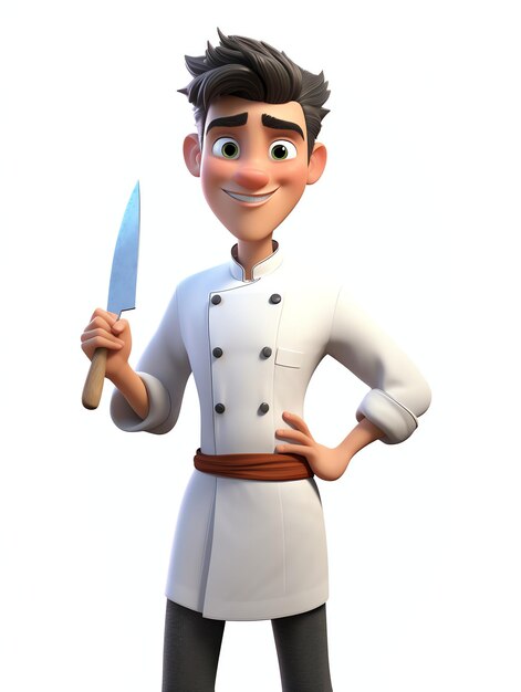 retratos de personagem 3d pixar cheff
