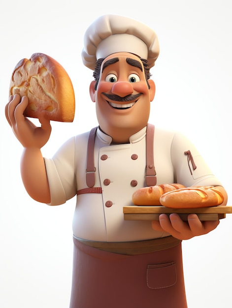 Foto retratos de personagem 3d pixar cheff