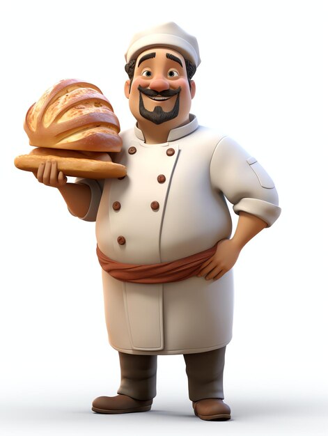 retratos de personagem 3d pixar cheff