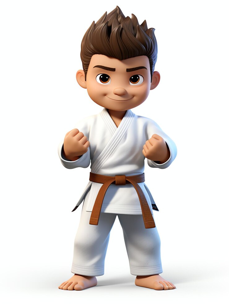 Foto retratos de personagens 3d atleta de judô