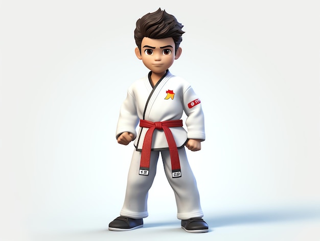 Retratos de personagens 3D de taekwondo