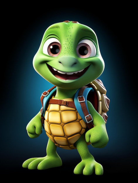 Retratos de personagens 3D de tartaruga