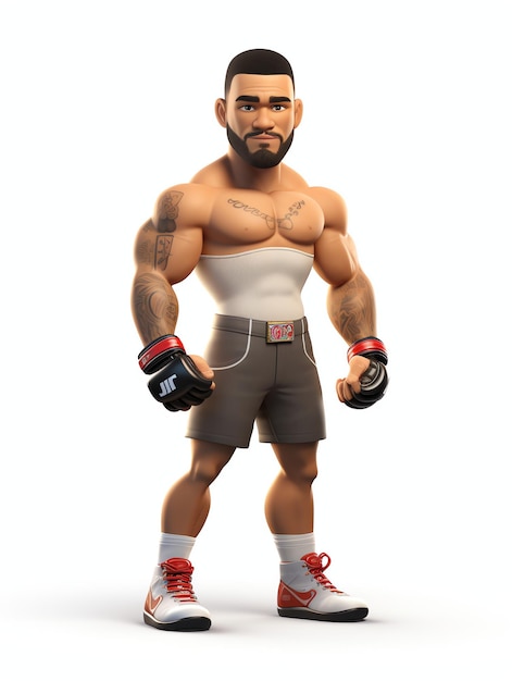 Retratos de personagens 3d do mma ufc