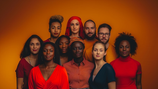 Foto retratos de diversidad de los jóvenes