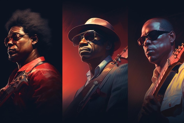 Retratos expresivos de músicos afroamericanos 00313 00