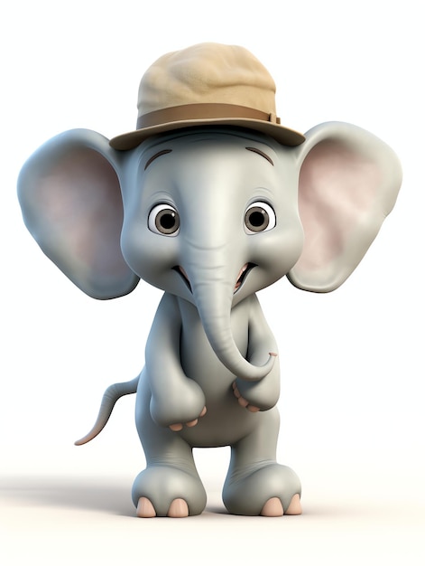 Retratos de personajes en 3D de animales ELEFANTE