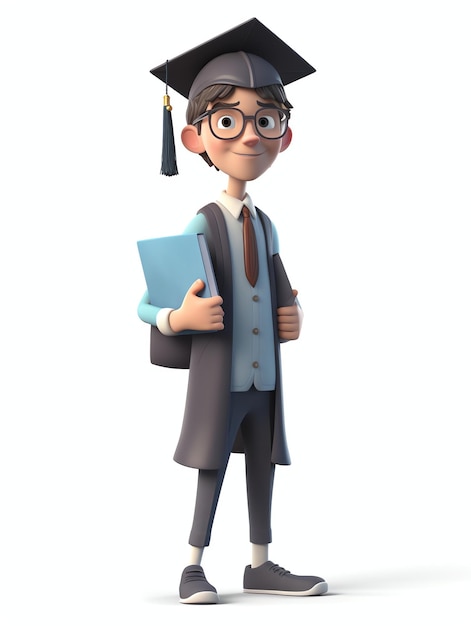 Retratos de personajes en 3D de la graduación de los estudiantes