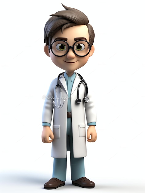 Foto retratos de personajes en 3d médico