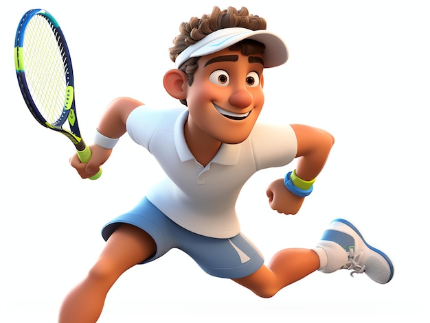 Foto retratos de personajes en 3d del tenis.