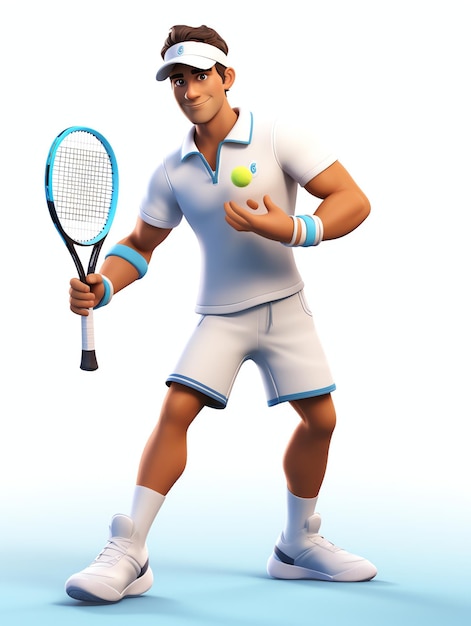 Retratos de personajes en 3D del tenis.