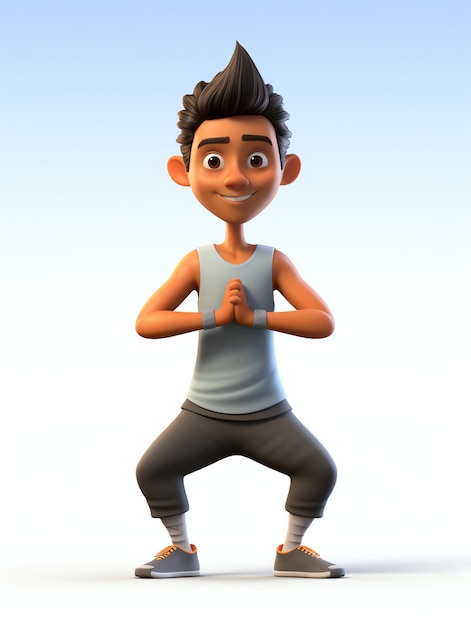 Retratos de personajes en 3D del yoga.