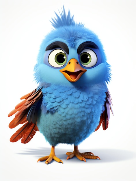 retratos de personajes de pixar en 3d de animales pájaros