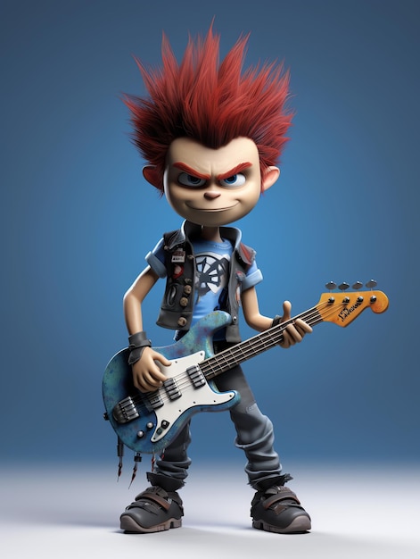 Foto retratos de personajes de pixar en 3d de punk