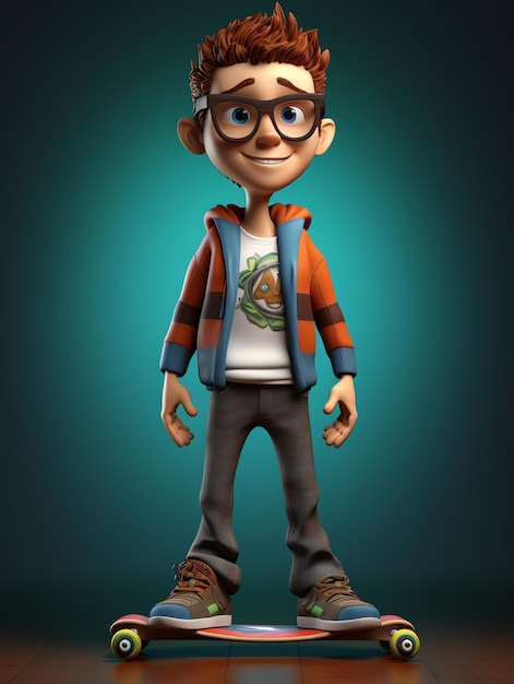 Retratos de personajes de Pixar en 3D de sekateboard