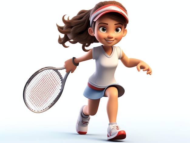 Retratos de personajes de Pixar en 3D de tenis jóvenes