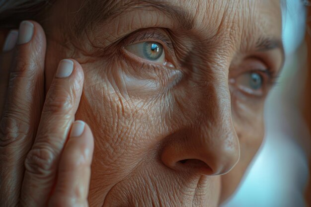 Retratos en primer plano de las imperfecciones de la piel y la belleza de las mujeres mayores