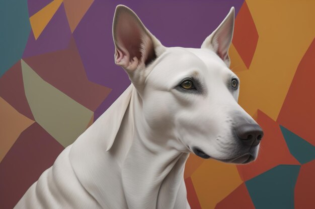 Retriever labrador blanco retrato de perro en un fondo de color sólido tiro de estudio generativo ai
