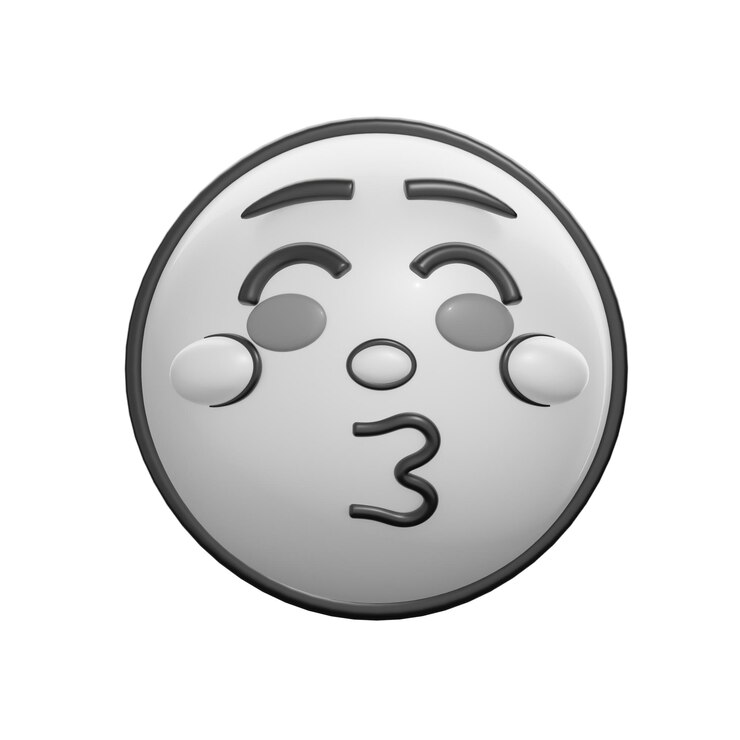 Foto retro 3d beso cara emoticon expresión icono