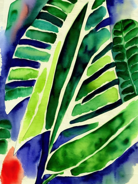 Retro-Aquarell-Monstera-buntes Stoffmuster, Naturkunst, handgezeichnet, zum Ausdrucken