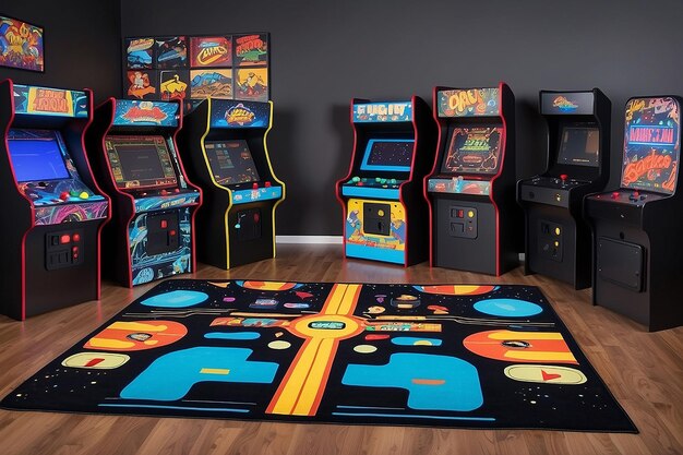 Retro-Arcade-Spielzimmerteppich