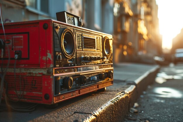 Foto retro boombox hiphop beats