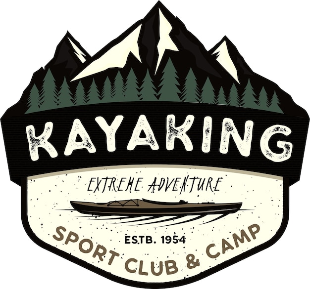 Retro Camp Badge Adventure-Logo-Design isoliert auf weißem Hintergrund
