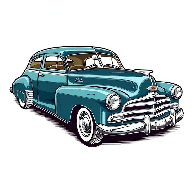 Retro Classic Car Ilustración Diseño generativo ai