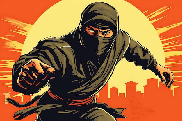 Retro-Comic-Cartoon-Ninja