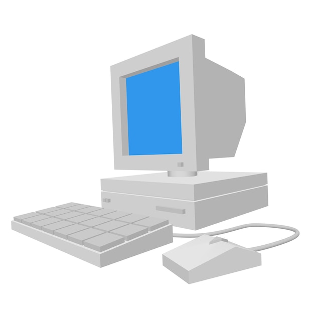 Retro-Computer mit Monitormaus und Tastatur Geschäftskonzept