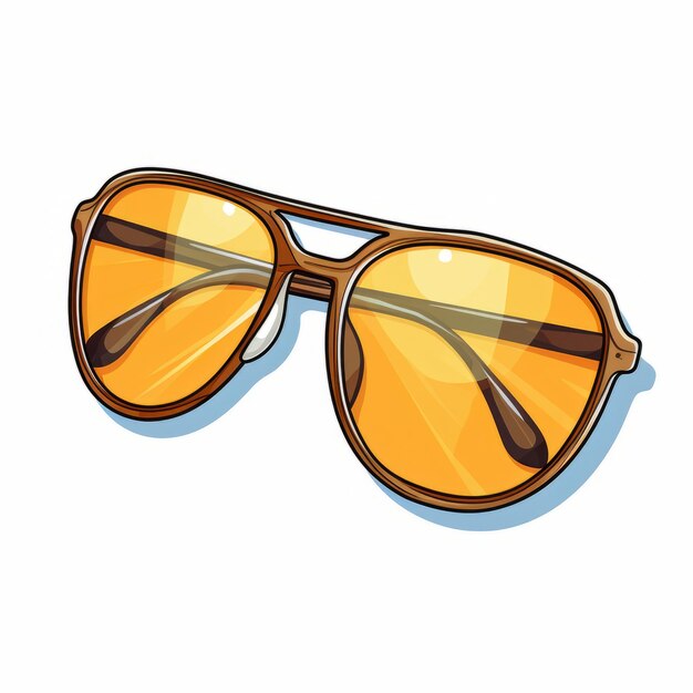 Foto retro cool classic óculos de sol sketch sticker em um fundo branco