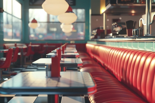 Foto retro diner cabina inspirada en el bar asientos octano encuentro