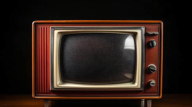 Retro-Fernseher, alter Vintage-Fernseher mit Rahmenbildschirm