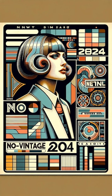 Retro-Futuristische Frau-Illustration 2024