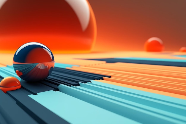 Retro-futuristischer 3D-abstrakter Hintergrund