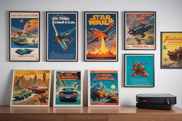 Retro Gaming Nostalgia Carteles de juegos clásicos en las paredes