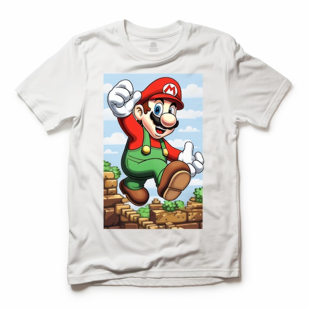 Foto retro gaming revive classic mario brothers t-shirt em commodore 64 pixel art