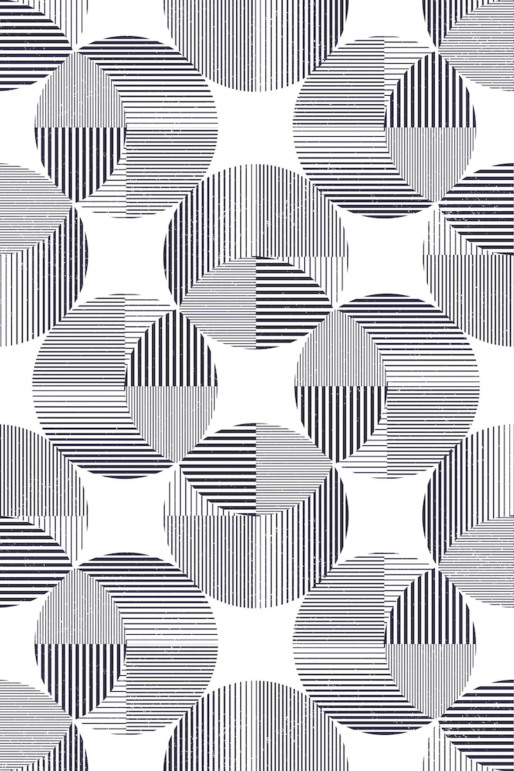 Foto retro-geometrisches png-muster nahtloses rundes grafisches design