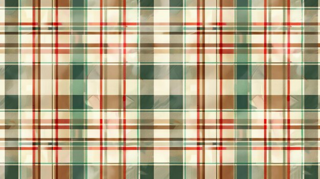 Retro Grunge Weihnachts Tartan Plaid nahtloses Muster Klassischer Xmas-Check Ideal für Modeverpackungen und Hausdekorationen Rotgrün Beige und Weiß
