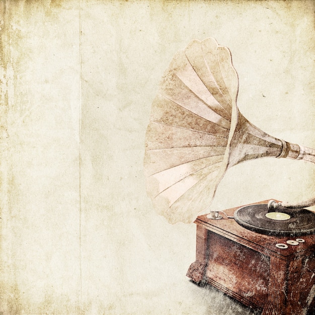 Retro-Hintergrund mit altem Grammophon