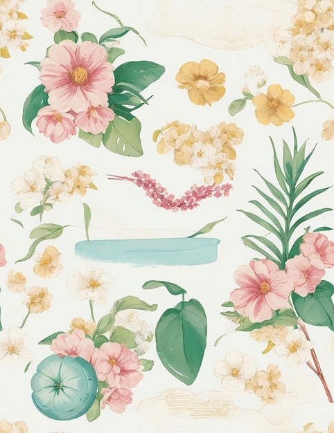 Retro-Hintergrund mit stilisiertem Blumenmuster