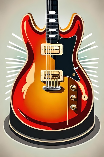 Retro klassisches Gitarrenplakat im Retro-Stil, Musikplakat