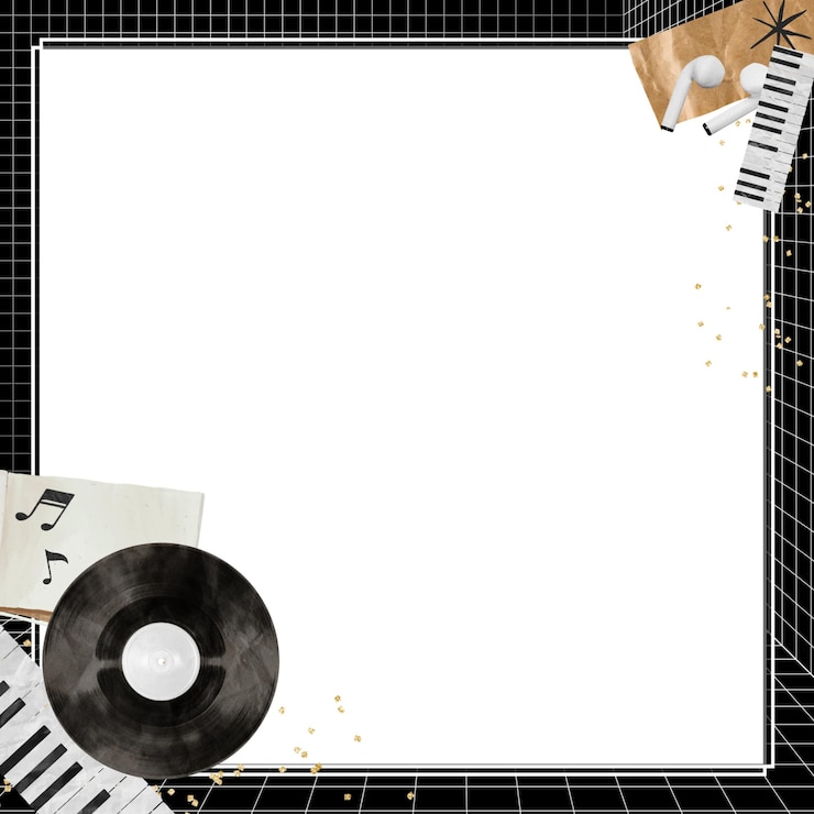 Foto retro-musik png-rahmen durchsichtiger hintergrund