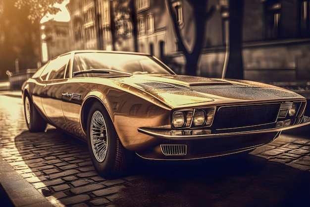 Retro-Oldtimer im Sepia-Ton-Poster-Auto-Stil