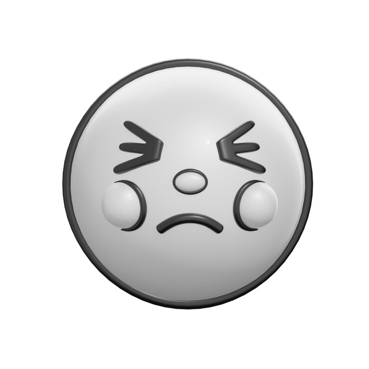 Foto retro persevering face emoticon icon em 3d