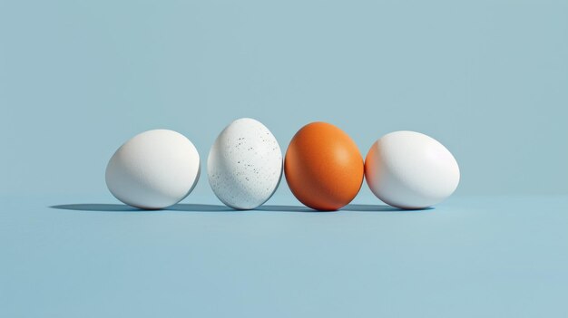Retro-Poster mit Eiern flache Illustration Die Eier kontrastieren mit der farbenfrohen Umgebung Generative KI