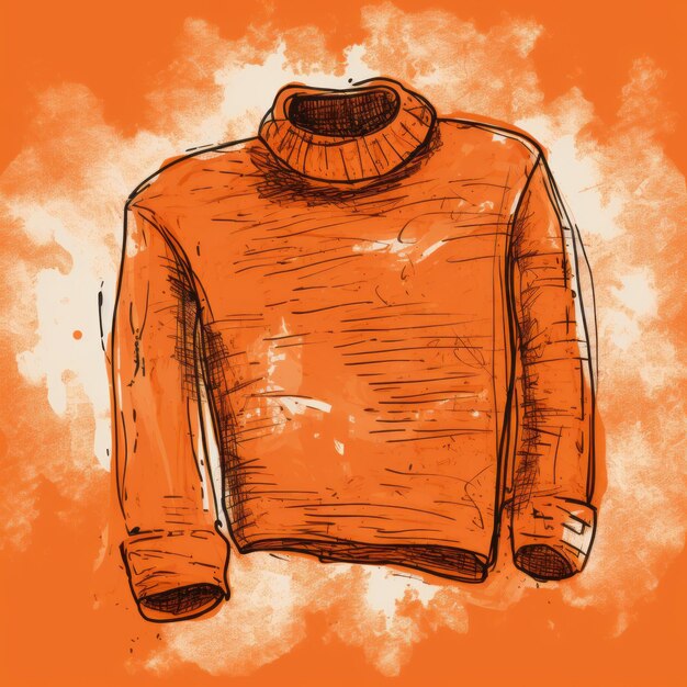 Foto retro-rock-sweater-sketch auf rust-hintergrund