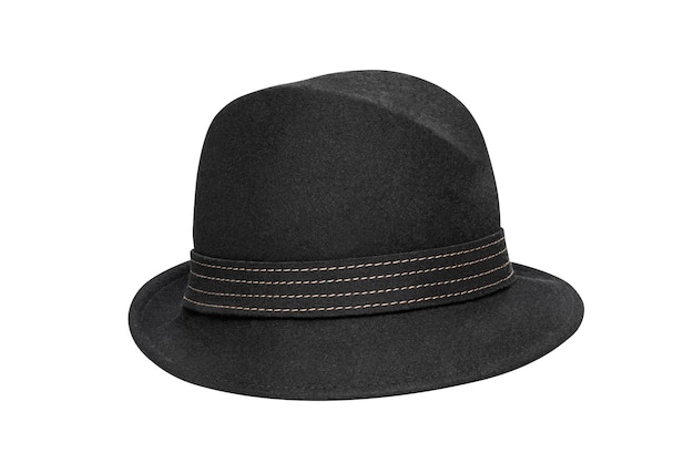 Retro schwarzer Hut isoliert vor weißem Hintergrund