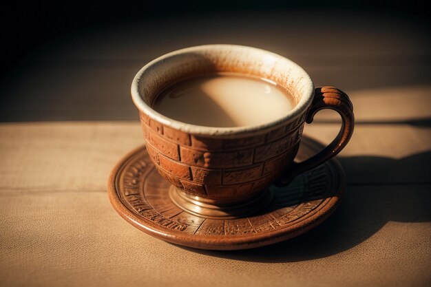 Retro-Stil Kaffee Becher ausgezeichnete geschnitzte Dekoration von Stadtmauer Ziegelsteinen edel und elegant