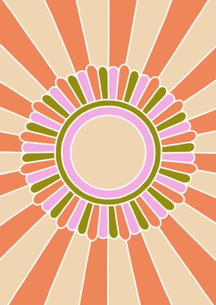 Retro-Sunburst-Hintergrund mit Platz für Text