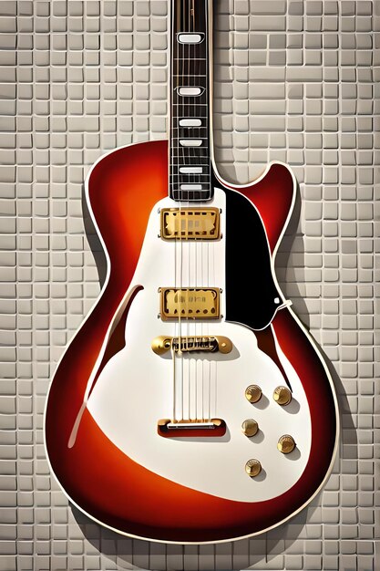 Retro und Klassiker Gitarrenposter E-Gitarre Hohlkörper